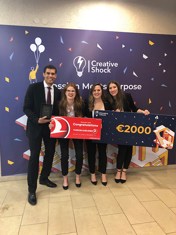 Teammates Greg Douglas, Julia Wall, Rachel Lorimer and Christian Hynes (all MBA’19) won the Creative Shock social business case competition in Vilnius, Lithuania on Dec. 2.